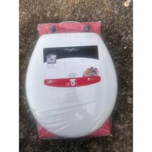 NEW-SEALED BEMIS Mayfair Round White Molded Wood Toilet Seat, model 44EC.